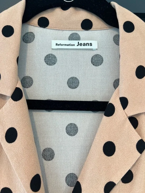 NWT Reformation Willa Polka Dot Button-Down Top Small - Picture 4 of 5